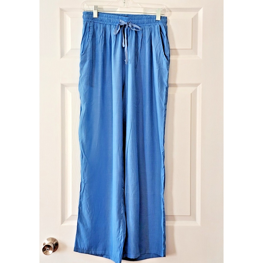 Women's Blue Drawstring Lounge Pants in Size Md